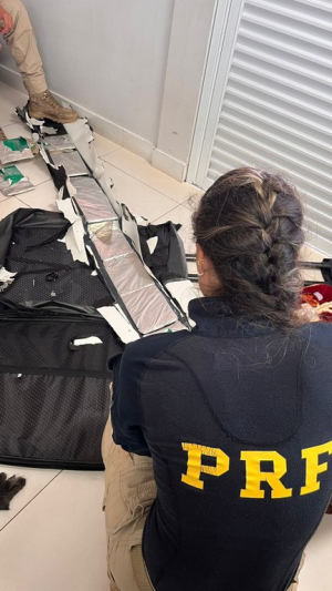 Com ajuda de cães farejadores, Agentes da PRF apreendem mulher transportando cocaína em ônibus